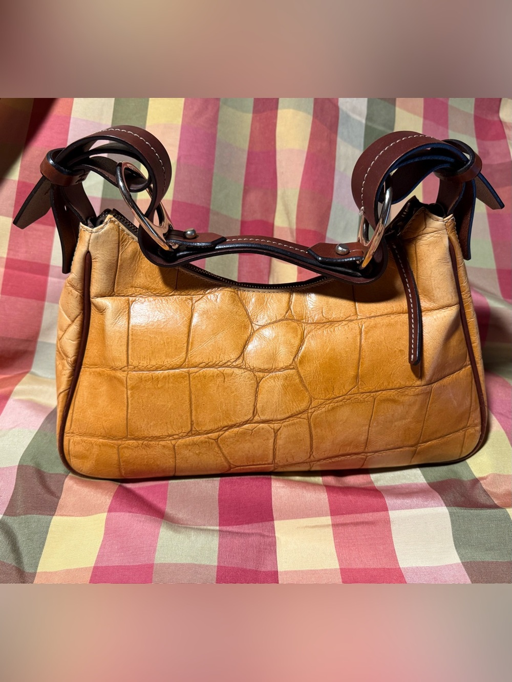 Dooney & Bourke Croc-Embossed Shoulder Bag (Has Callouts) - Picture 2 of 12